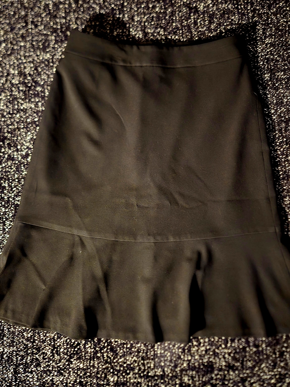 Bar III Black A-Line Skirt with Flounce Hem 0